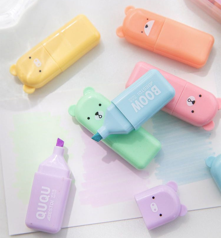 6 COLOR HIGHLIGHTER BRUSHES SET