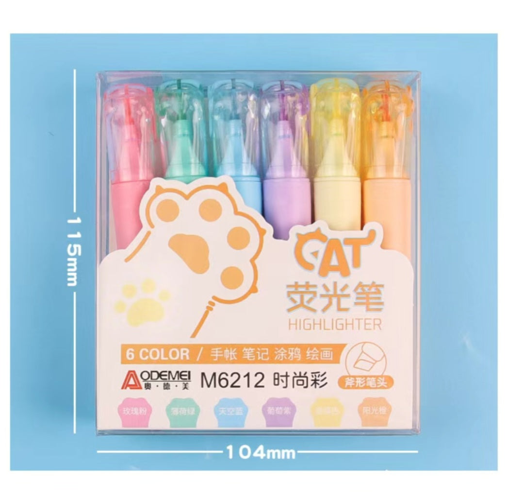 6 COLOR HIGHLIGHTER BRUSHES SET