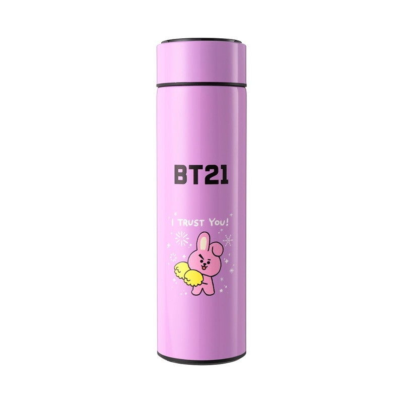 BT21 STAINLESS STEEL THERMAL BOTTLE 500ML WITH LED TEMPERATURE DISPLAY
